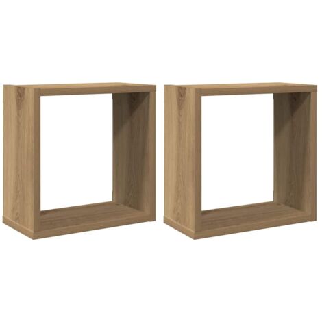 Étagères cube murales 2 pcs  Étagères flottantes chêne artisanal bois ingénierie