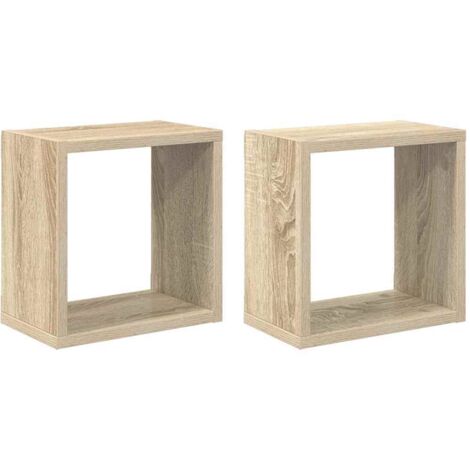Étagères cube murales 2 pcs  Étagères flottantes Chêne sonoma 26x15x26 cm
