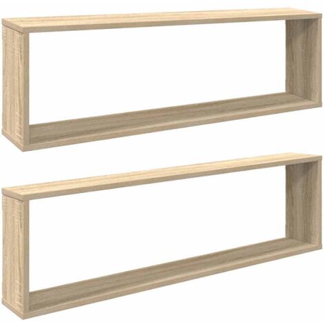 Étagères cube murales 2 pcs  Étagères flottantes chêne sonoma bois d'ingénierie