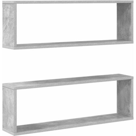 Étagères cube murales 2 pcs  Étagères flottantes gris béton bois d'ingénierie