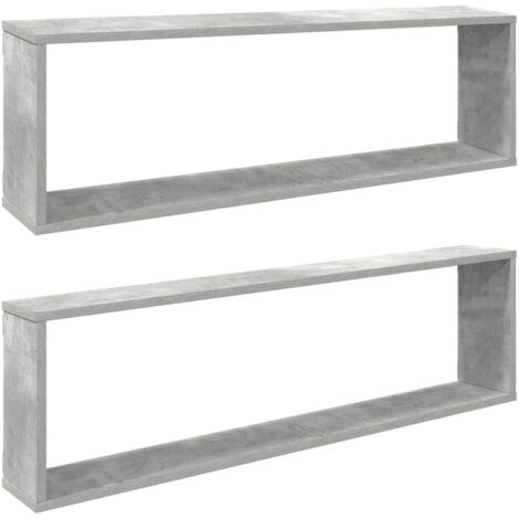 Étagères cube murales 2 pcs  Étagères flottantes gris béton bois d'ingénierie