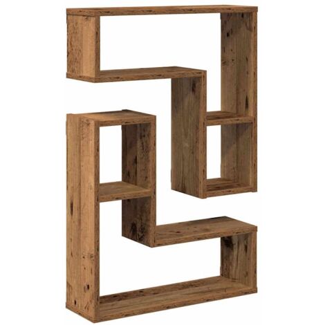 Étagères cube murales 2 pcs  Étagères flottantes vieux bois 50x15x50 cm