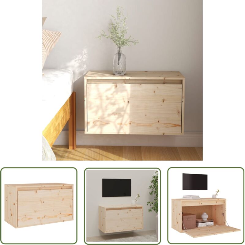 Jinlefu - inlife Armoire murale 60x30x35 cm Bois de pin massif
