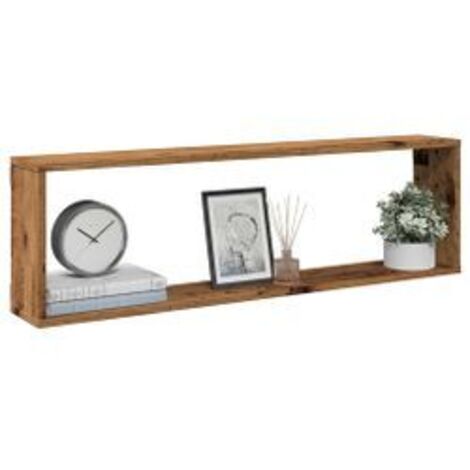 Étagères cube murales 2 pcs vieux bois 100x15x30