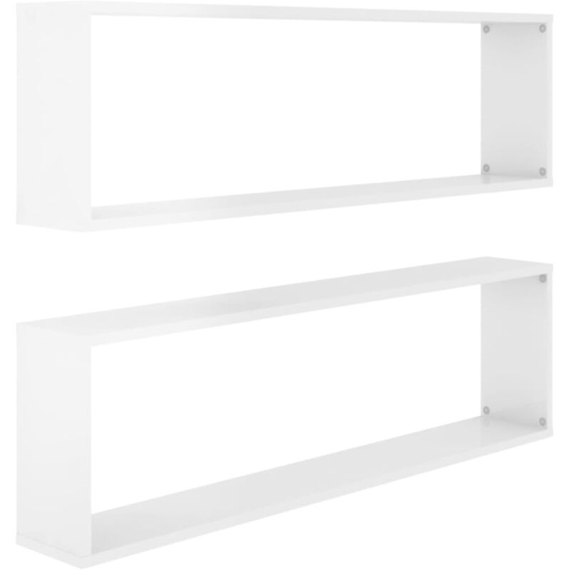 Vidaxl - tagères cube murales 2 pcs blanc brillant bois d'ingénierie