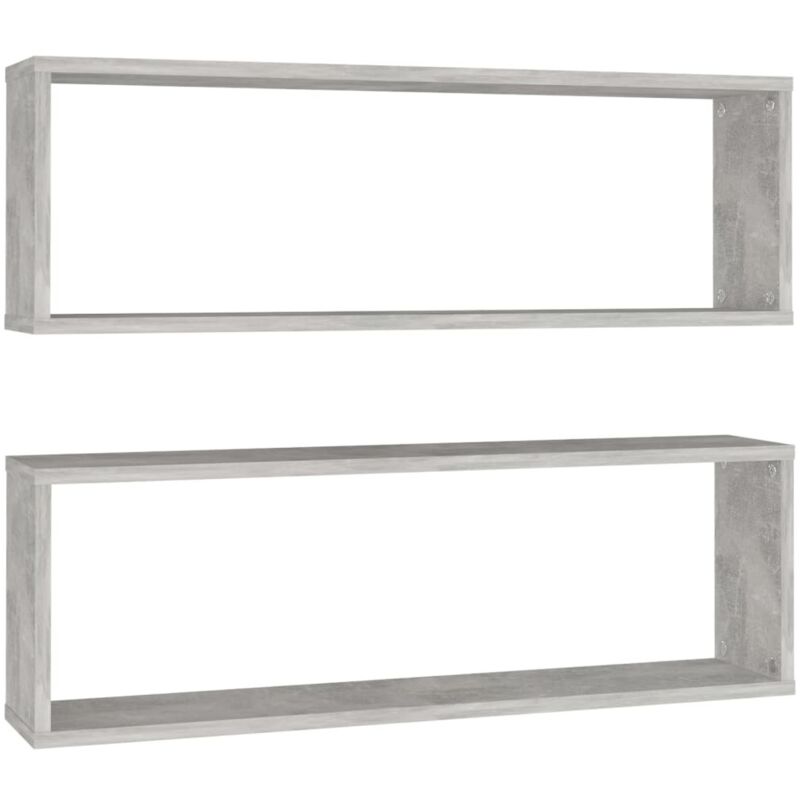 Vidaxl - tagères cube murales 2 pcs gris béton bois d'ingénierie
