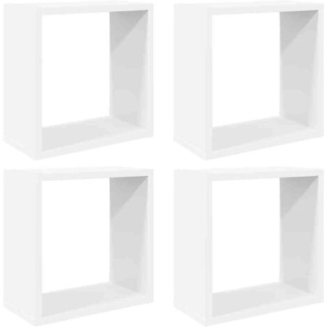 Étagères cube murales 4 pcs Étagères flottantes blanc 30x15x30 cm