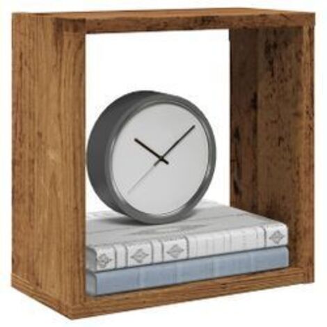 Étagères cube murales 4 pcs vieux bois 30x15x30
