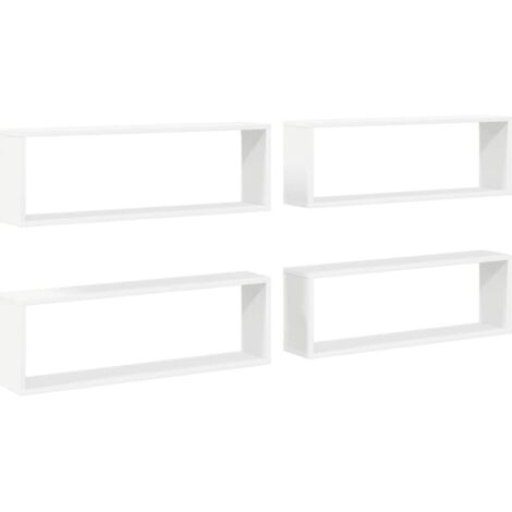 Étagères cube murales 4pcs  Étagères flottantes Blanc 80x15x26,5cm bois d'ingénierie