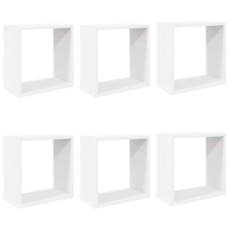 Étagères cube murales 6 pcs Étagères flottantes blanc 30x15x30 cm