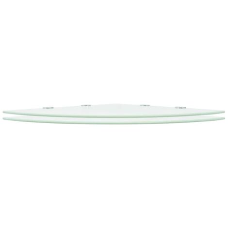 Étagères d'angle 2 pcs  Étagères flottantes et supports chromés Verre Blanc 45x45 cm