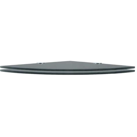 Étagères d'angle 2 pcs  Étagères flottantes et supports chromés Verre Noir 25x25 cm