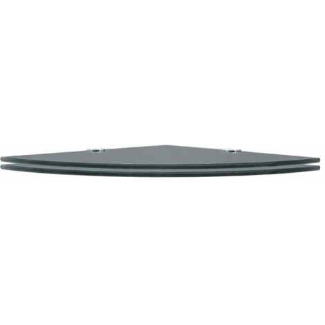 Étagères d'angle 2 pcs  Étagères flottantes et supports chromés Verre Noir 35x35 cm