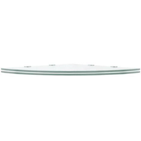 Étagères d'angle 2 pcs  Étagères flottantes et supports Verre Transparent 45x45 cm