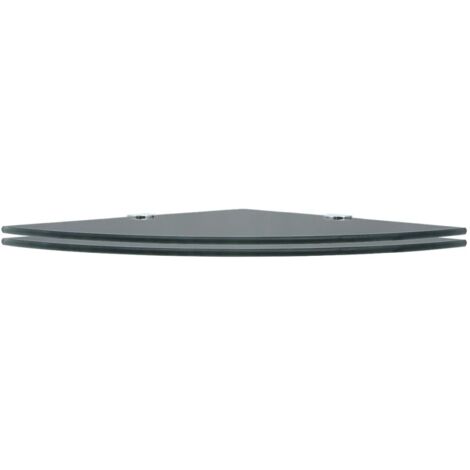 Étagères d'angle 2 pcs，Étagère flottante et supports chromés Verre Noir 25x25 cm CFW85577