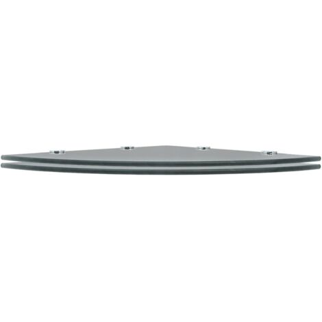 Étagères d'angle 2 pcs，Étagère flottante et supports chromés Verre Noir 45x45 cm CFW18496