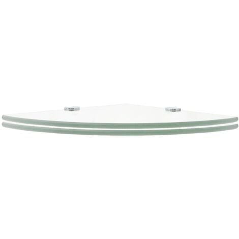 Étagères d'angle 2 pcs，Étagère flottante et supports Verre Transparent 35x35 cm CFW74967