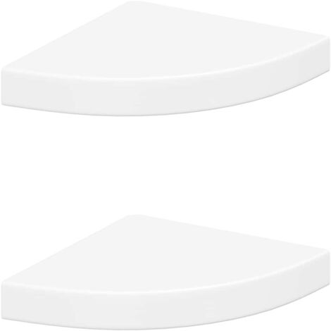 Étagères d'angle flottantes 2 pcs blanc 25x25x3,8 cm MDF