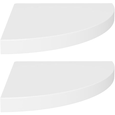 Étagères d'angle flottantes 2 pcs Blanc 35x35x3,8 MDF