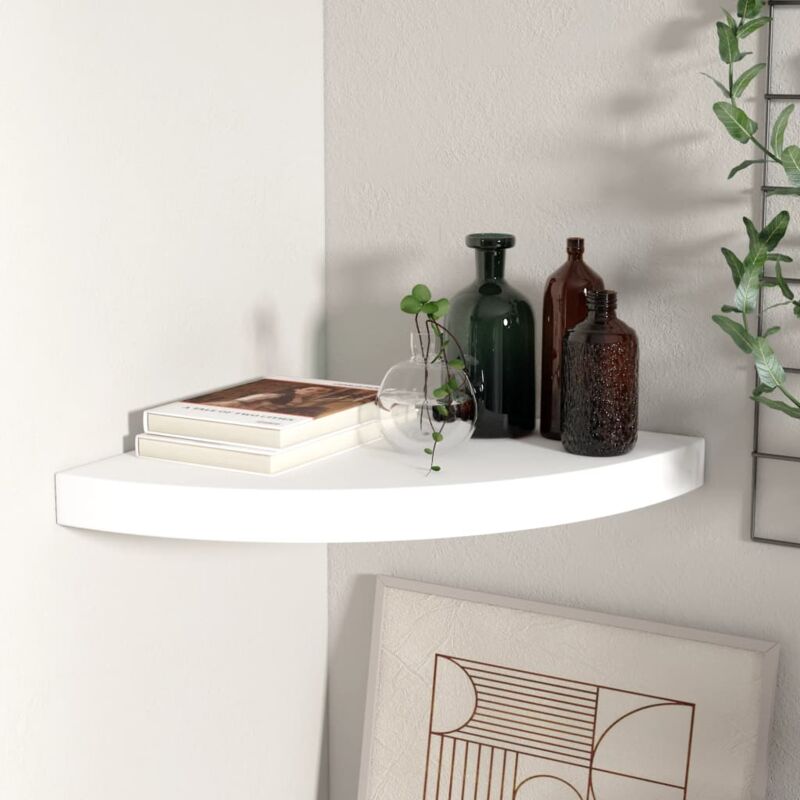 vidaXL Hoekschap zwevend 35x35x3,8 cm MDF wit323916