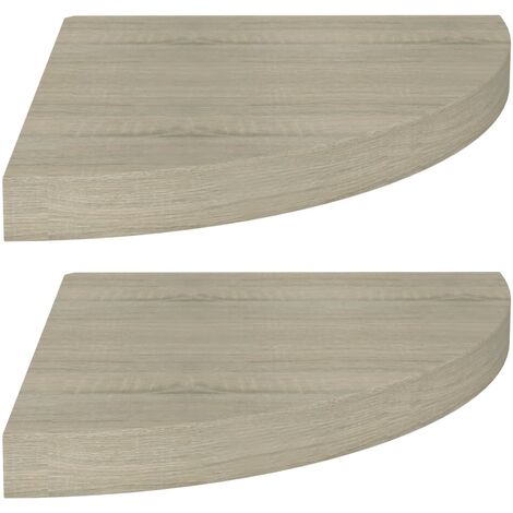 Étagères d'angle flottantes 2 pcs Chêne 35x35x3,8 MDF