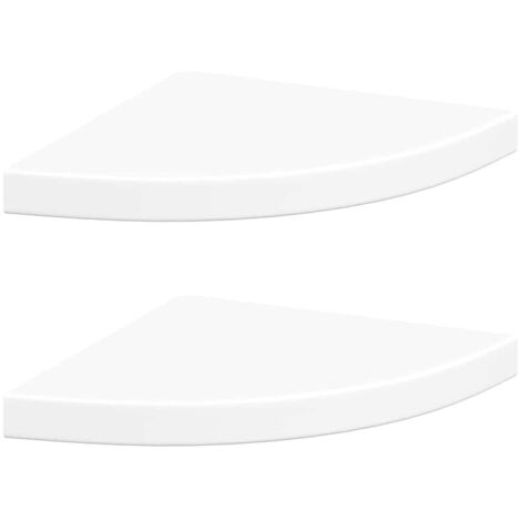 Étagères d'angle flottantes 2 pièces Blanc 35x35x3,8 cm MDF