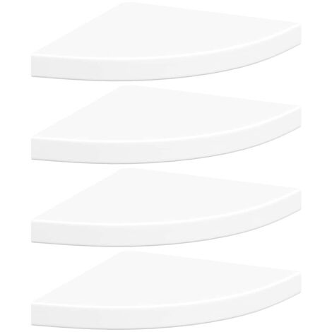 Étagères d'angle flottantes 4 pcs blanc 35x35x3,8 cm MDF