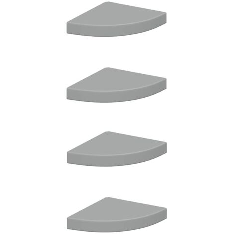 Étagères d'angle flottantes 4 pcs gris 25x25x3,8 cm MDF