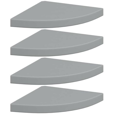 Étagères d'angle flottantes 4 pcs gris 35x35x3,8 cm MDF