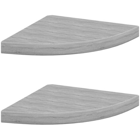 Étagères d'angle murales 2 pcs  Étagères flottantes Gris béton 35x35x3,8 cm MDF