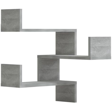 Étagères d'angle murales 2 pcs Étagères flottantes Sonoma gris 40x40x50 cm Bois