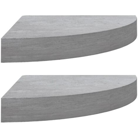 Étagères d'angle murales 2 pcs Gris béton 35x35x3,8 cm MDF vidaXL