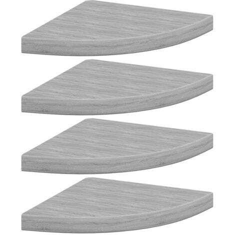 Étagères d'angle murales 4 pcs  Étagères flottantes Gris béton 35x35x3,8 cm MDF