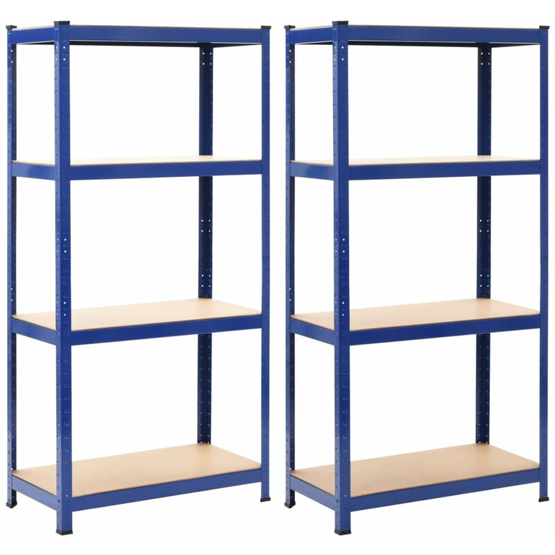 etageres De Rangement 2 Pcs Bleu 80X40X160 Cm Acier Et Mdf