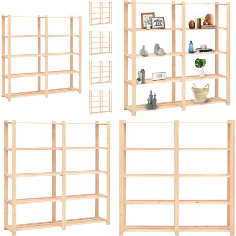 Vidaxl - tagères de rangement à 5 niveaux 5pcs 170x38x170 cm Pin 500 kg - Etagere De Rangement - Étagères Murales - Rangement Maison - Rangement