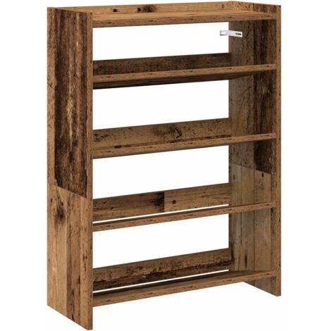 Étagères de rangement，Étagère à chaussures vieux bois 60x25x81 cm bois d'ingénierie CFW25994