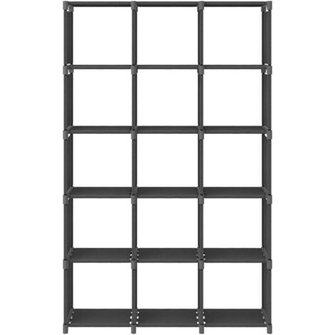 Étagères de rangement，Étagère d'affichage 15 cubes Gris 103x30x175,5 cm Tissu CFW31912