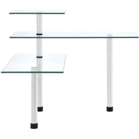 Étagères de rangement，Étagère d'angle de cuisine à 3 niveaux Verre trempé CFW70289