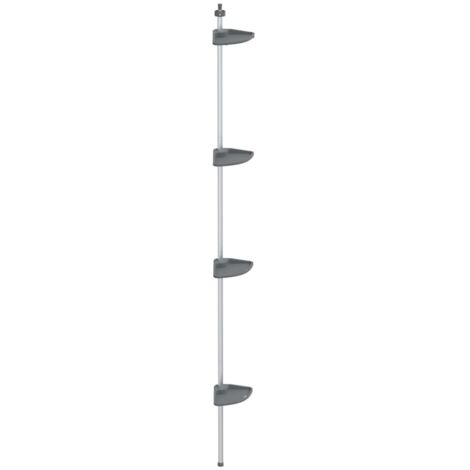Étagères de rangement，Étagère d’angle de douche télescopique à 4 niveaux Argenté CFW38056
