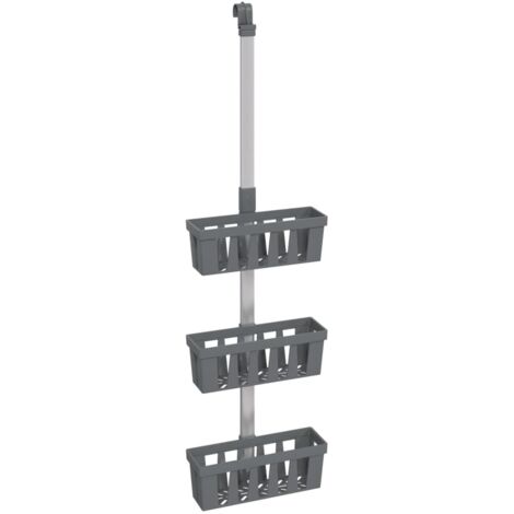 Étagères de rangement，Étagère de douche suspendue 30x15x(67-105) cm aluminium CFW70378