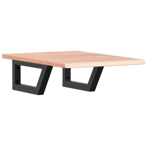 Étagères de rangement,Étagère de vasque murale acier et bois de chêne massif CFW87610