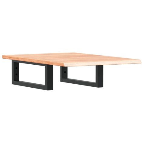 Étagères de rangement,Étagère de vasque murale acier et bois de chêne massif CFW88743