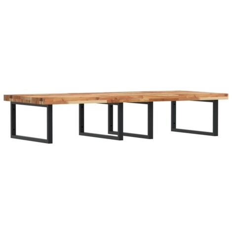 Étagères de rangement,Étagère de vasque murale acier et bois massif d'acacia CFW41493