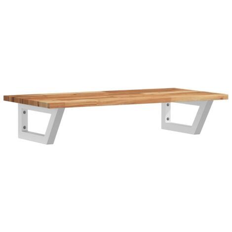 Étagères de rangement,Étagère de vasque murale acier et bois massif d'acacia CFW45722
