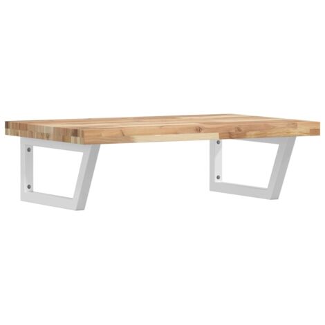 Étagères de rangement,Étagère de vasque murale acier et bois massif d'acacia CFW56938