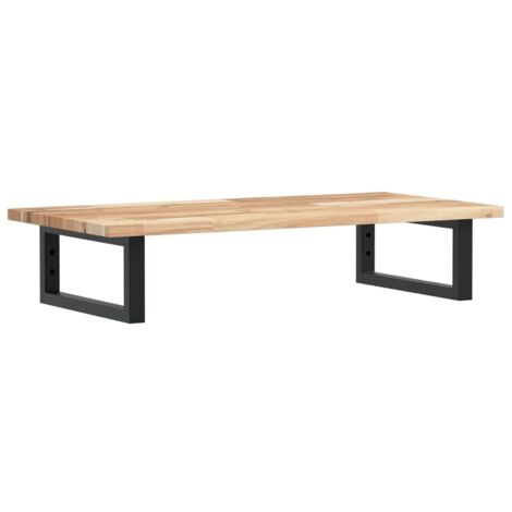 Étagères de rangement，Étagère de vasque murale acier et bois massif d'acacia CFW62386