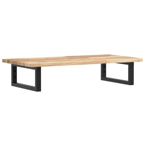 Étagères de rangement,Étagère de vasque murale acier et bois massif d'acacia CFW74600