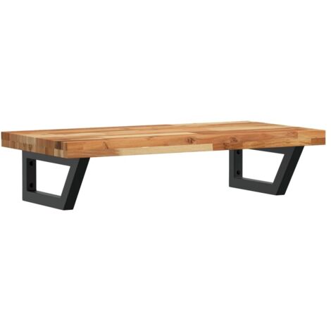 Étagères de rangement,Étagère de vasque murale acier et bois massif d'acacia CFW77953