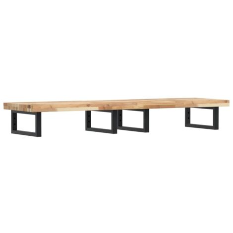Étagères de rangement,Étagère de vasque murale acier et bois massif d'acacia CFW87020