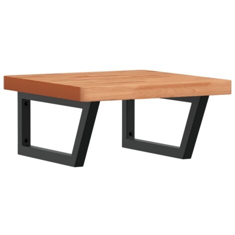 Étagères de rangement，Étagère de vasque murale acier et bois massif de hêtre CFW62920